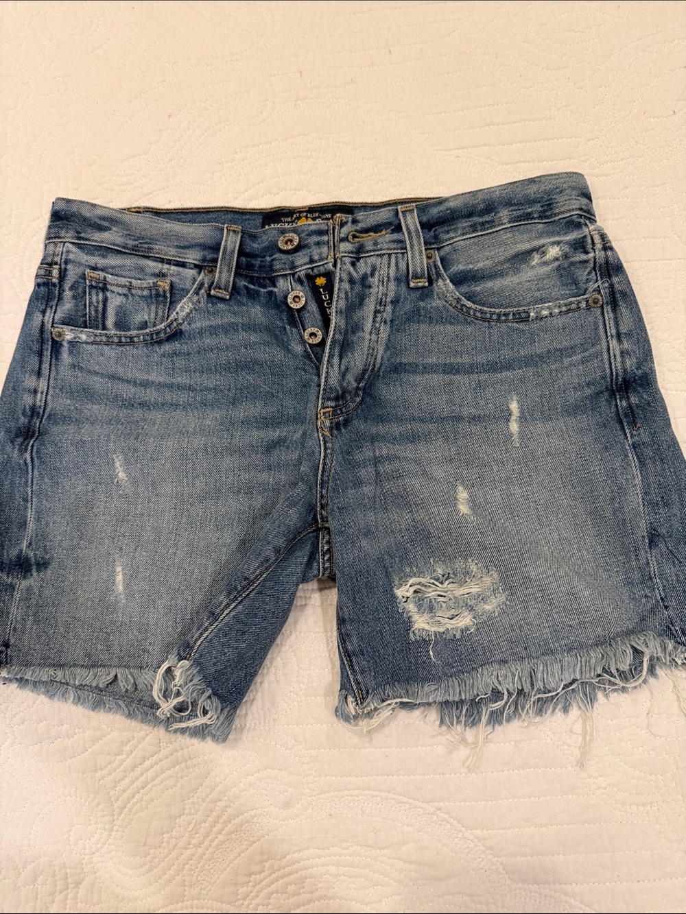 Lucky Brand Medium Blue Distressed Denim Shorts